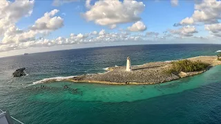 Sailing away from the Bahamas capital Nassau. Amazing sun set view from the cruise ship!