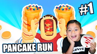 NOOB vs PRO vs HACKER en Pancake Run | Juegos Karim Juega