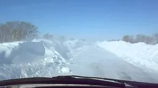 Трасса Омск-Русская Поляна, после сильного ветра