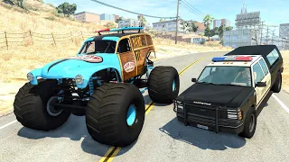 Crazy Police Chases #92 - BeamNG Drive Crashes