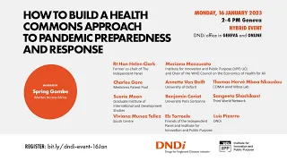How to build a health commons approach to pandemic preparedness and response