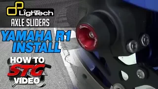 How to install Lightech Axle Sliders on a 15-17 Yamaha YZF-R1 from SportbikeTrackGear.com