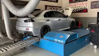 Evo X Shooting Flames on the Dyno