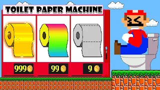 Super Mario Bros: Mario Choosing the best TOILET PAPER from the Vending Machine | Game Animation