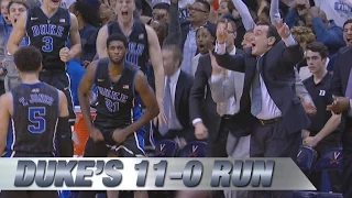 Duke Ends Game On Decisive 11-0 Run to Take Down Undefeated Virginia