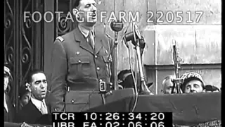 1945 De Gaulle Singing National Anthem 20517-05 | Footage Farm