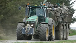 John Deere 8530 out in the field Laying manure w/ Samson PG25 Manure Barrel | Danish Agriculture