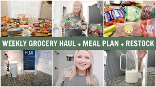WEEKLY GROCERY HAUL + MEAL PLAN | PANTRY AND REFRIGERATOR REFILL AND RESTOCK | SPEND THE DAY WITH ME