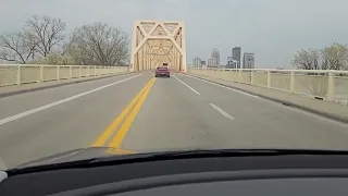 Clark Memorial Bridge,  known as 2nd Street Bridge, heading south during repairs. after truck wreck