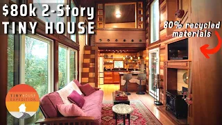 Mind-Blowing Tiny House on Foundation w/Music Studio - built w/TRASH!