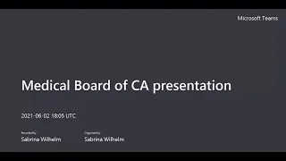 Medical Board of California Presentation for CUSM