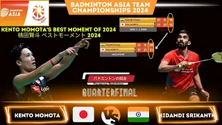 Amazing! Kento Momota with super epic save JAPAN team in Asia Team Championships 2024