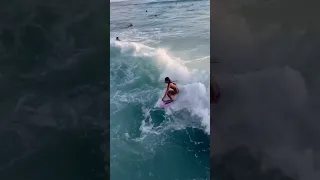 Standing on the Boogie Board #surf #bodyboarding #surfing #waikiki