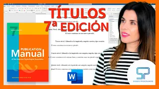 🟠 TÍTULOS y niveles de encabezado APA 7ma (séptima) edición en Word