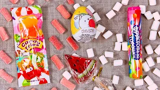 3 minutes a lot of sweets unpacking ASMR | Satisfying | Kinder Egg Watermelon Lollipop Rainbow Candy