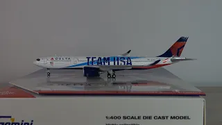 SPECIAL RELEASE GEMINIJETS Delta Airlines TEAM USA Airbus A330-900 Model Unboxing & Review