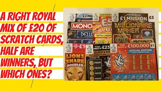 £20 mix of scratch cards. Half of these scratch tickets are winners, but which ones?