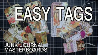 TAGS FROM COLLAGE MASTERBOARDS: Quick & Easy Tags for Junk Journals for Beginners & Up | DIY Crafts