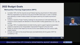 Bloomington City Council Departmental Budget Hearings, August 26, Part 1