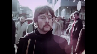 John Lennon walking on Penny Lane