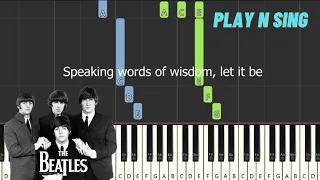 The Beatles - Let It Be - with lyrics (Easy Piano Accompaniment Tutorial / Karaoke)