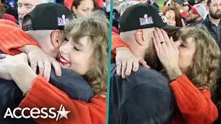 Taylor Swift KISSES Travis Kelce On Field After Chiefs Advance To Super Bowl