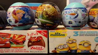 12 Minions Frozen Cars Star Wars Surprise Eggs Opening #77