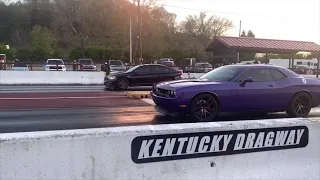 MK7 2019 EQT stage 2 e30 Jetta GLI vs SRT8 392 Challenger 1/4 mile at the track.