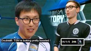 Doublelift: 'TSM is Boosted', Bjergsen responds in-game !