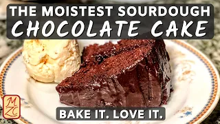 The Moistest Healthy Sourdough Chocolate Cake on YouTube - Sourdough Discard Recipe