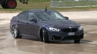 'Manhart MH3 550' BMW M3 F80 DRIFTING AT A WET AIRFIELD!