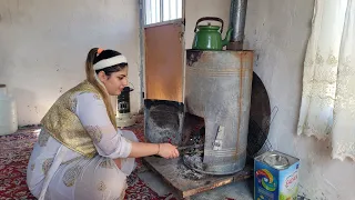 Butter and curd prepared from buttermilk in Iranian village style!