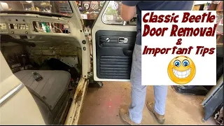 VW CLASSIC BEETLE DOOR REMOVAL - TIPS FOR STUCK RUSTY SCREWS - DIY - EASY - Super Beetle