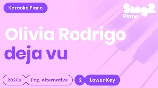 Olivia Rodrigo - deja vu (Lower Key) Karaoke Piano