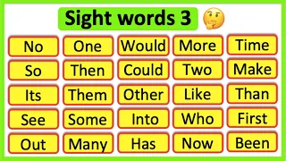 Sight words 3 🤔 | Phonics lesson | Learn with examples