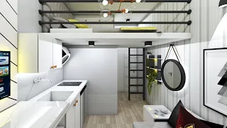 Micro Apartment 12sqm ( Tiny Apartment 129sqft ) | Space Saving Ideas | Never Too Small