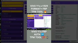 #ViVO Y1s #FRP BYPASS// ViVO v1929 FORMAT+ FRP UNLOCK BY TFM TOOL PRO 🔥💯