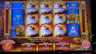 Major jackpot is a bit high on Eagle Bucks, let's see what I can get.