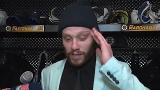 David Pastrnak on his GAME WINNER against the Maple Leafs | Bruins Postgame Interview