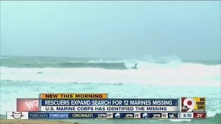 High surf complicating mission to rescue 12 missing Marines