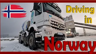 Driving in Norway in winter season | Heavy Concrete Truck