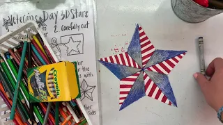 Patriotic 3-D Stars (Veterans Day, Memorial Day, 4th of July, etc)