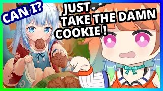 Kiara watched Gura take only one cookie. It's adorable!