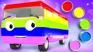 Learn Colors with Bus Paint | Finger Family Song for Kids | Best of Panda Bo