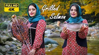 Grilled Salmon in the REAL PARADISE | #village_lifestyle of Iran