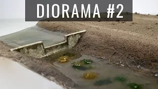 Diorama Part 2: Water made from resin and another technique for realistic stains