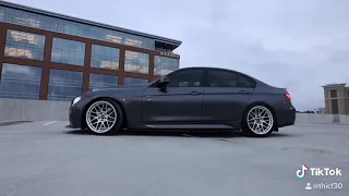 MODIFIED BMW F30 IN MINERAL GRAY. APEX ARC-8 WHEELS!