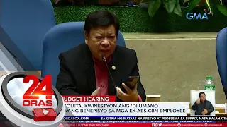 Rep. Marcoleta, kwinestyon ang 'di umano pagbibigay ng benepisyo sa mga ex-ABS-CBN... | 24 Oras