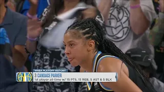 Candace Parker Makes WNBA Playoff HISTORY, First To Post 15/15/5/5 | Chicago Sky vs Connecticut Sun