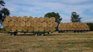 Zwożenie słomy na większą skale 2015 3XJohn Deere i Claas Scorpion6030 [4K]